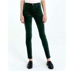 AG Super Skinny Hunter Green Corduroy Pants